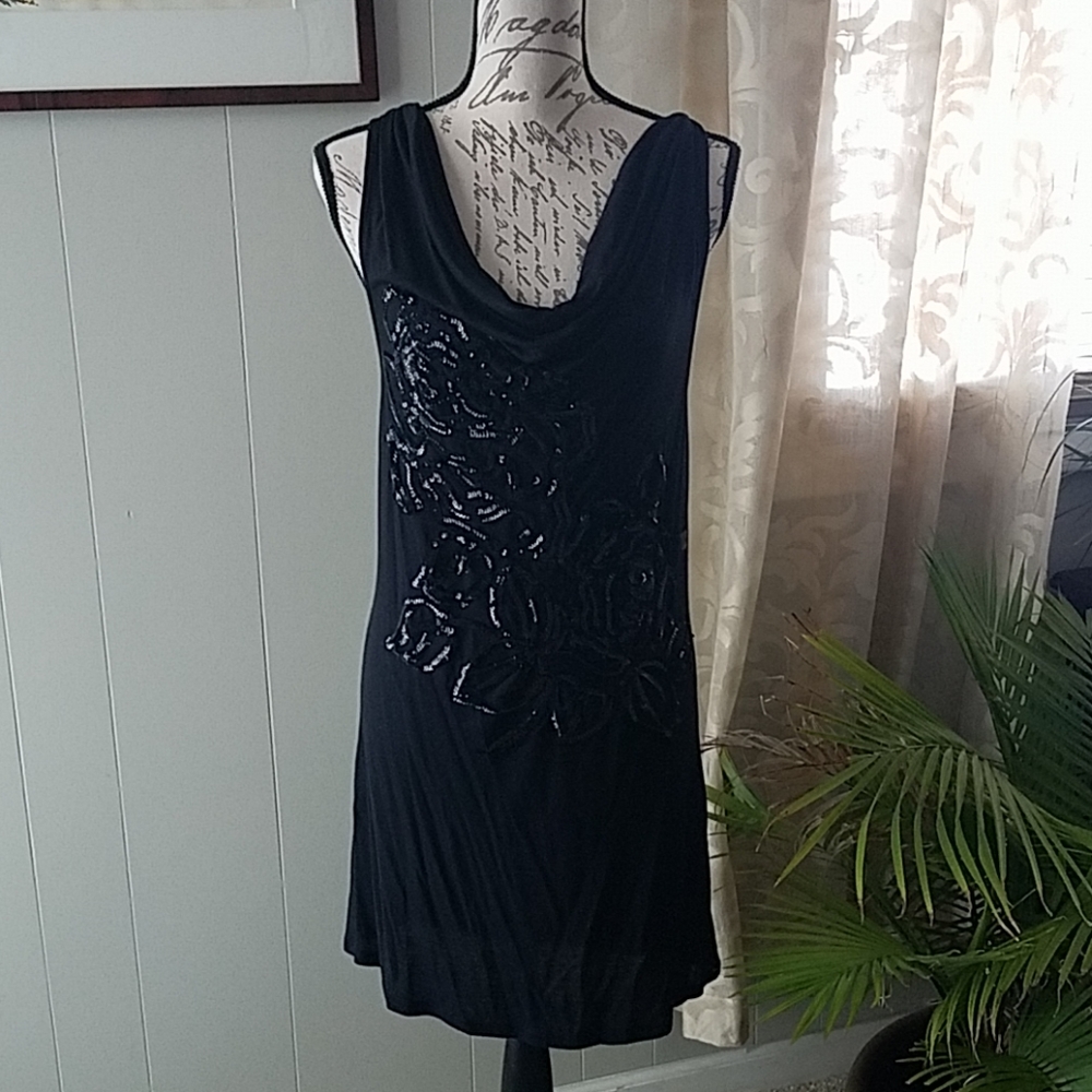 Express black dress with sequins. Size M